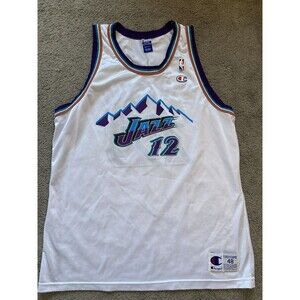 Vintage Champion Utah Jazz John Stockton Rare NBA Basketball Jersey 48 Large